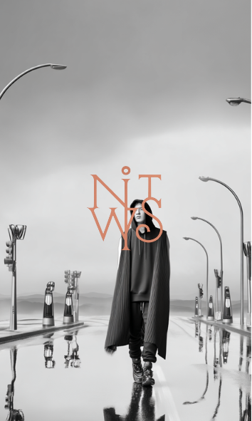 "Ashen Horizon: Mode am Rande der Zeit" – Digitaler Kunstdruck