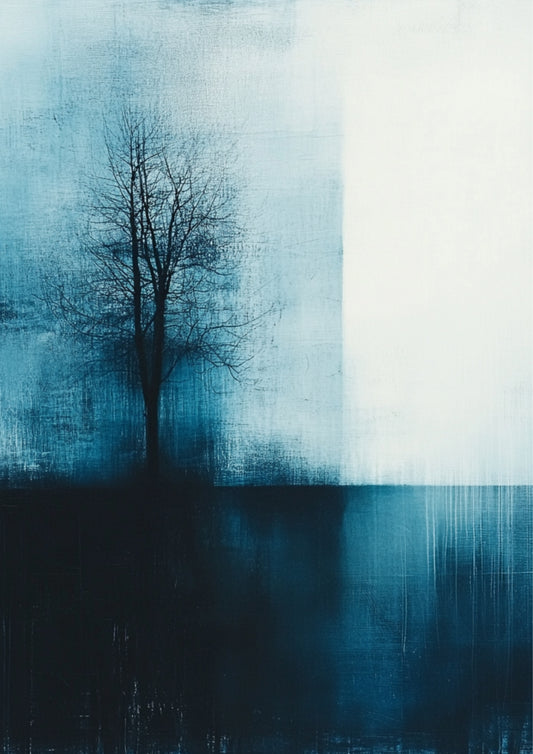 Blue Silence – Abstrakte Landschaft als Download Bundle Manche Bilder dekorieren. Diese halten den Raum an. 🖤 Blue Silence ist ein vierteiliges Printable Wall Art Bundle in tiefem Blau und kühlem Weiß