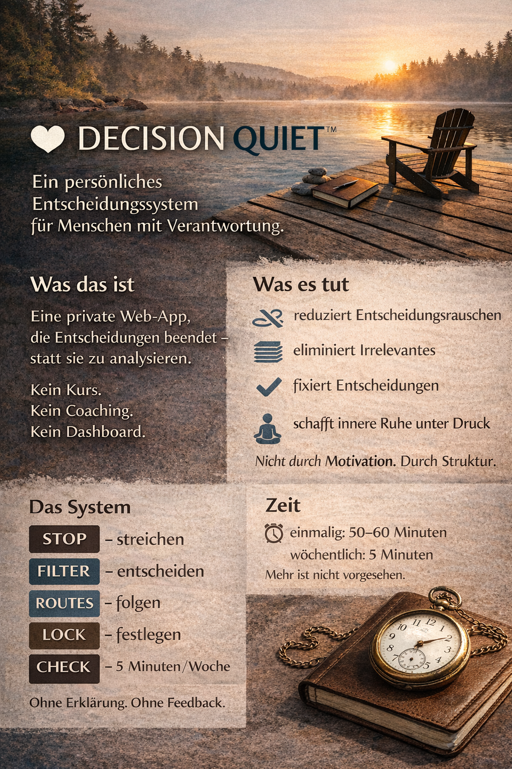 🖤 DECISION QUIET™ Ein persönliches Entscheidungssystem für Menschen mit Verantwortung.