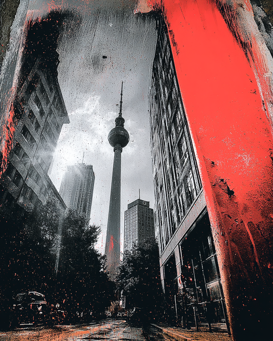 Berlin Noir Skyline Poster Download – Urbane Wandkunst