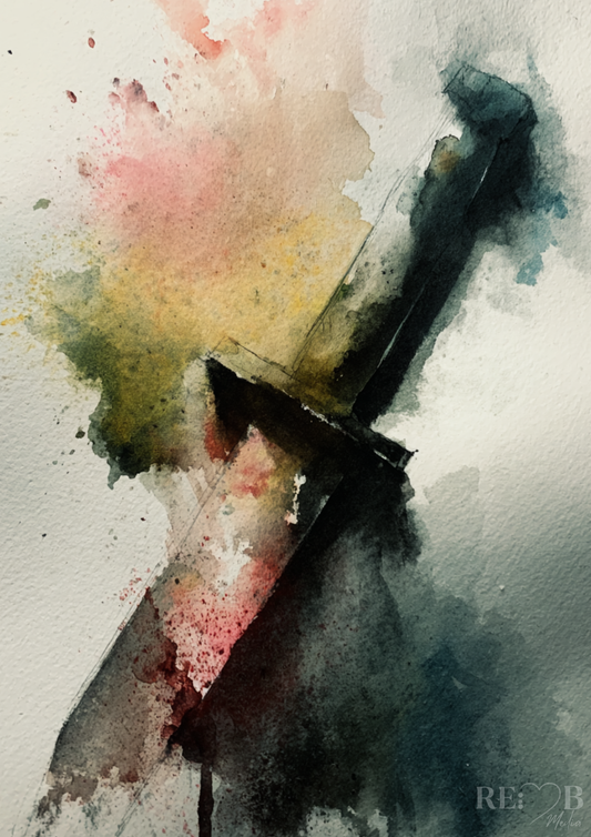 Fading Mind – Aquarell Poster A2 Download | Zwischen Rückzug, Farbe und Identität Er geht. Und irgendetwas bleibt zurück. Ein leiser Moment zwischen Auflösung, Farbe und Gedanken, die keiner sieht.