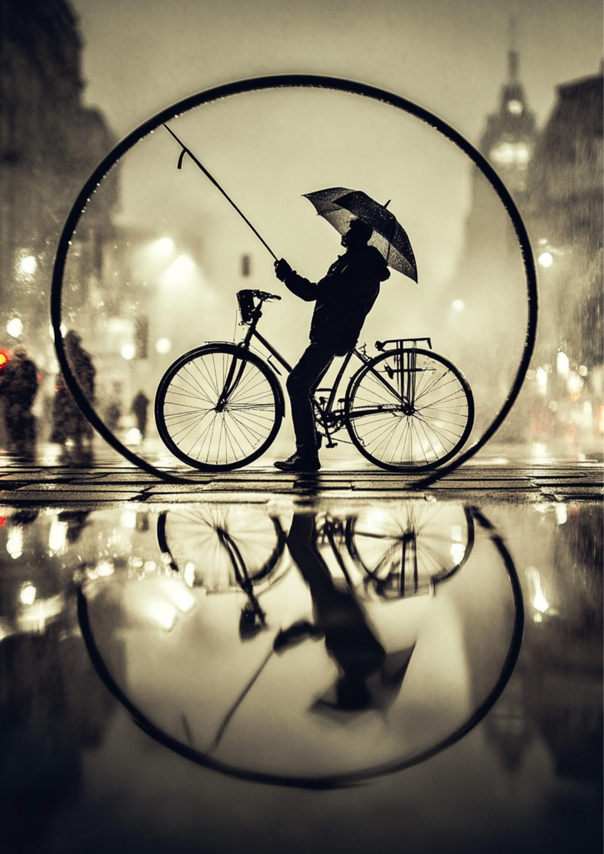 Shadow Ride No. 01 | Printable Wall Art A2 Ein Fahrrad. Ein Schatten. Ein stiller Moment zwischen Bewegung und Erinnerung. Diese digitale Wandkunst wirkt wie eine Szene, die man nicht erklärt – sondern spürt.