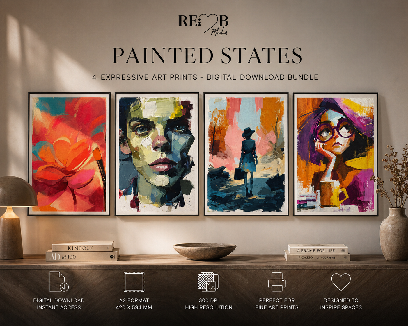 PAINTED STATES – Expressive Kunst Bundle A2 | Moderne Malerei als Premium Download Set Farbe als Zustand. PAINTED STATES zeigt nicht, wie es aussieht – sondern wie es sich anfühlt.