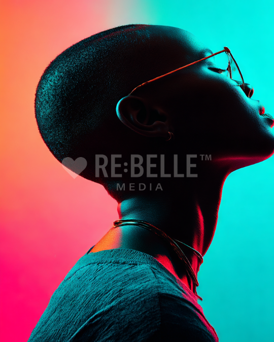 FLAMMEN IM STILLEN – Empowerment Portrait in Neonlicht (A2 Download)