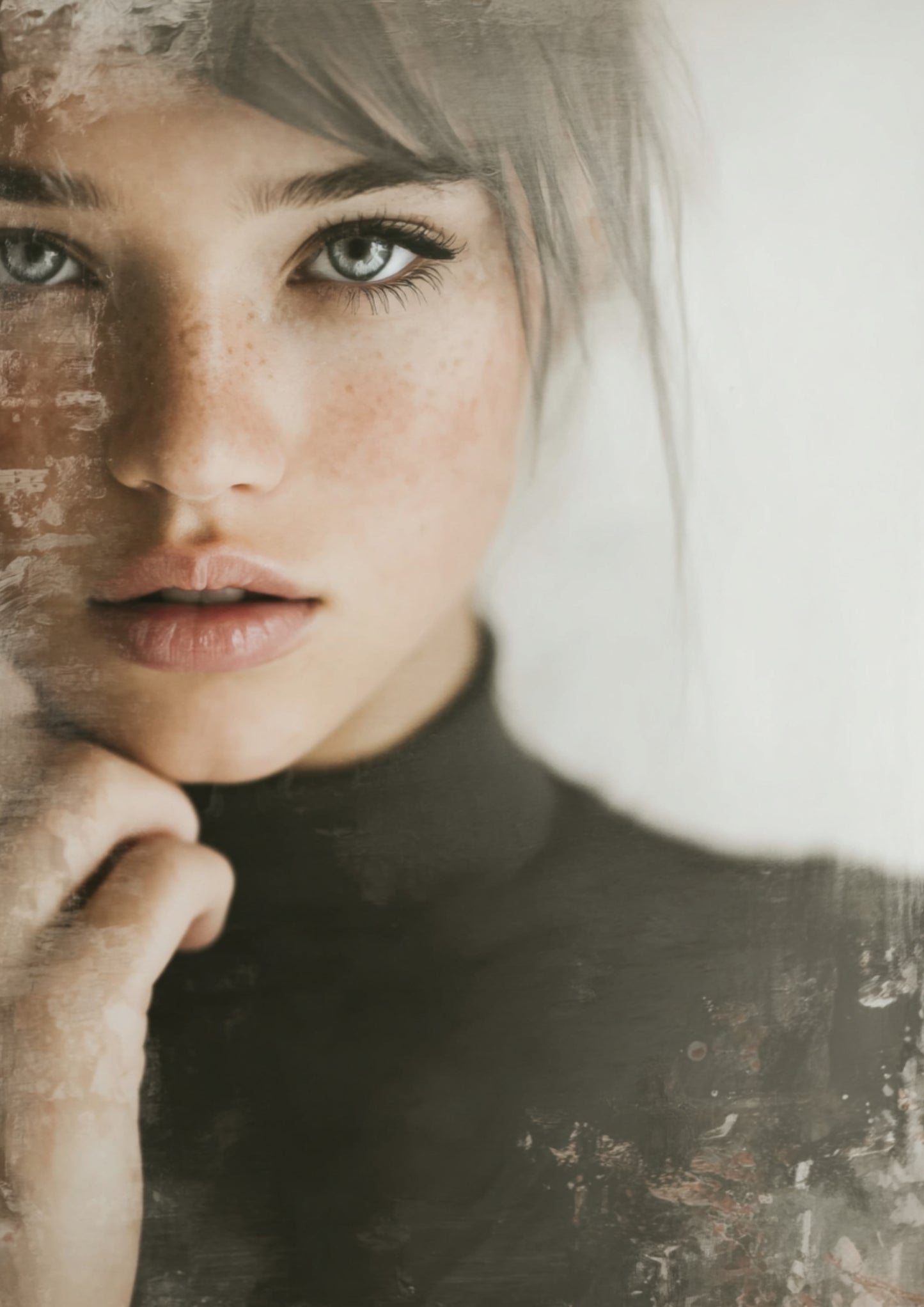 The Gaze – Abstrakte Portraitkunst als Download Manche Bilder schauen nicht zurück. Sie erkennen etwas in dir.  The Gaze ist digitale Wandkunst für Räume, die nicht dekorieren wollen, sondern eine Präsenz erzeugen. Still. Klar. Unübersehbar. 🖤