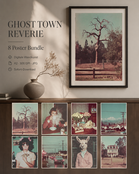 Ghost Town Reverie Poster Bundle – 8 digitale A2 Printable Poster im Vintage Editorial Look