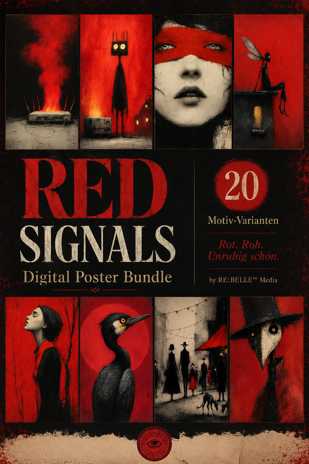 RED SIGNALS Poster-Serie | Digitale Wandkunst