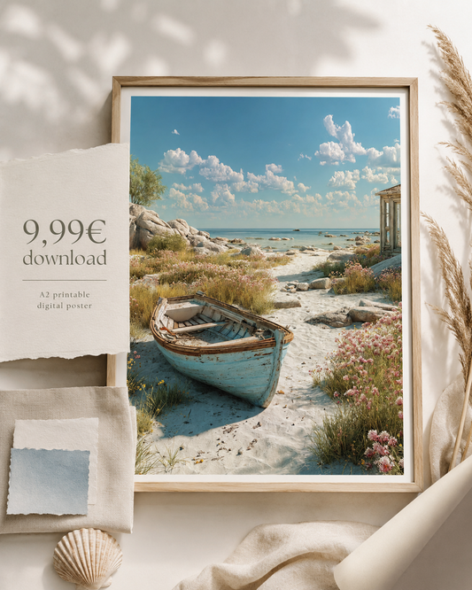 Kleiner Strand. Große Erinnerung. A2 Poster Download