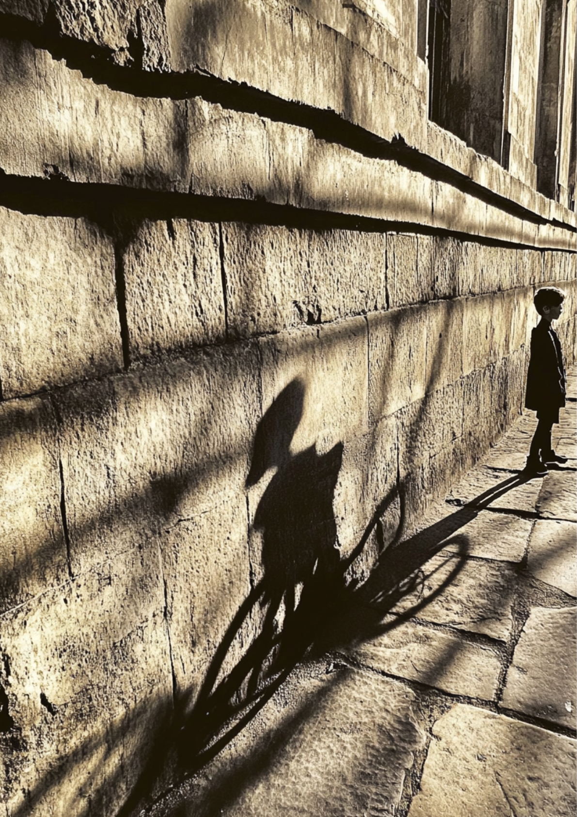 Shadow Ride No. 01 | Printable Wall Art A2 Ein Fahrrad. Ein Schatten. Ein stiller Moment zwischen Bewegung und Erinnerung. Diese digitale Wandkunst wirkt wie eine Szene, die man nicht erklärt – sondern spürt.