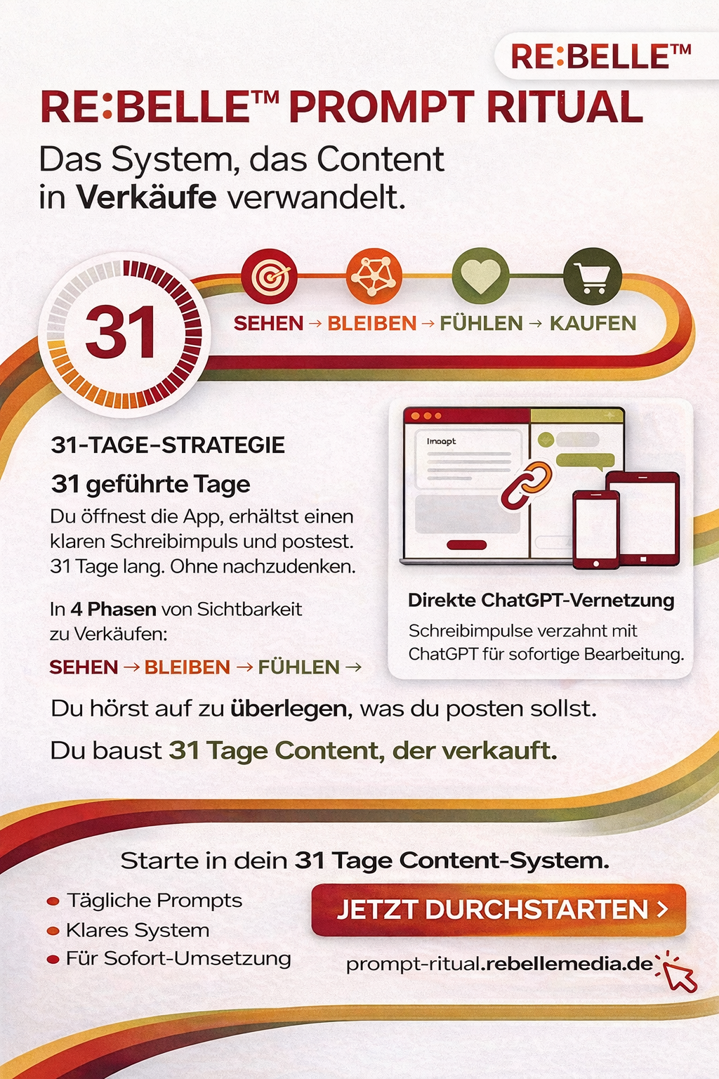 RE:BELLE™ PROMPT RITUAL
31 Tage. Ein Prompt. Kein Ausreden mehr.