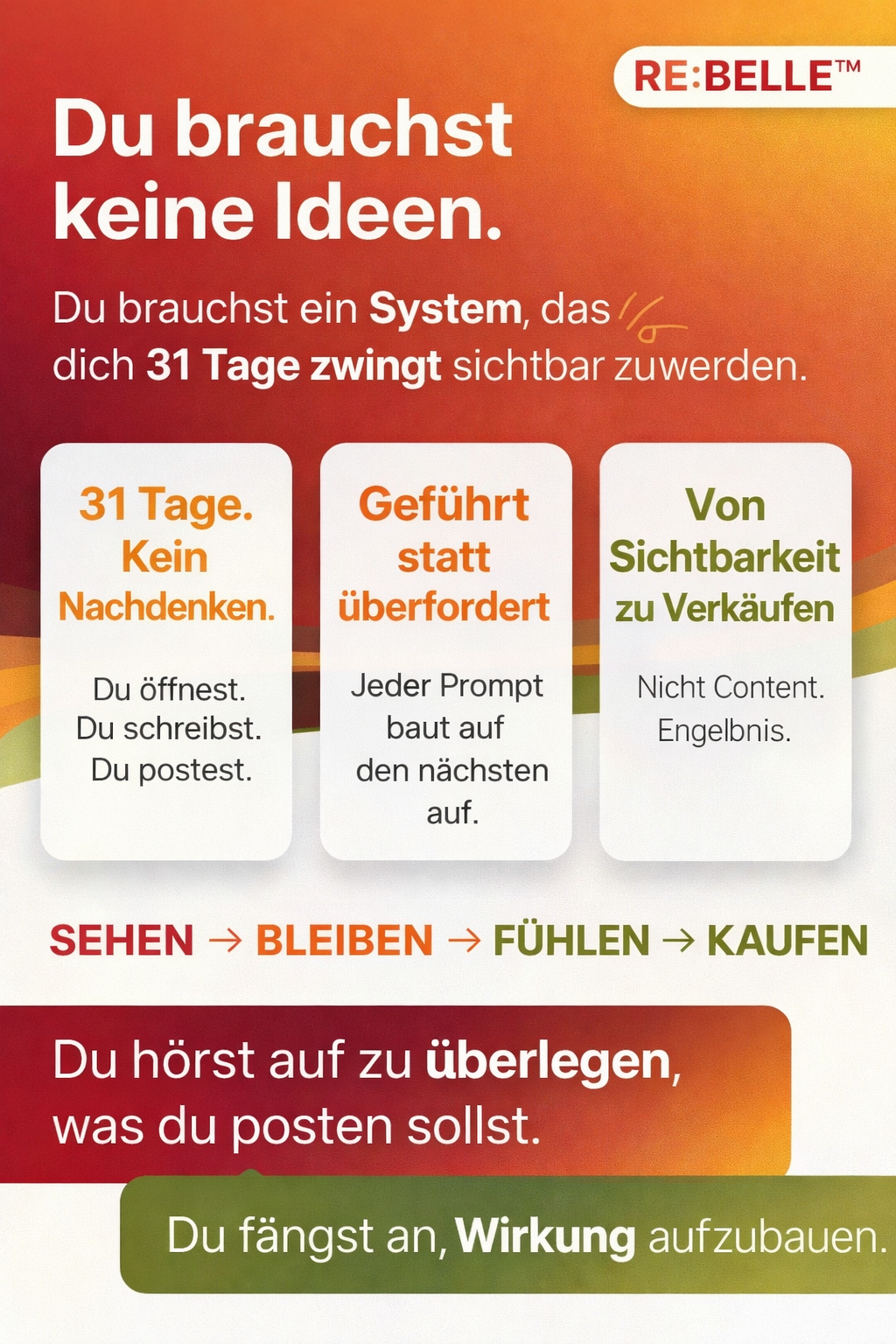 RE:BELLE™ PROMPT RITUAL
31 Tage. Ein Prompt. Kein Ausreden mehr.