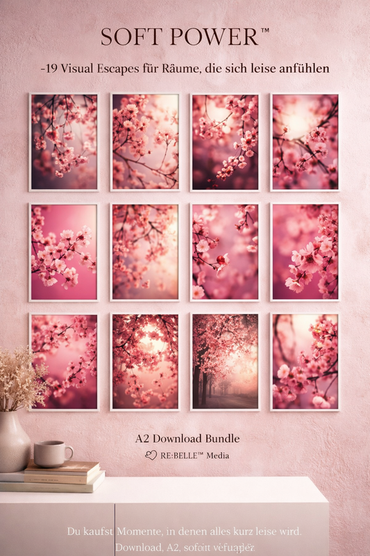 SOFT POWER™ – 19 Visual Escapes für Räume, die sich leise anfühlen A2 Download Bundle · 🖤 RE:BELLE™ Media