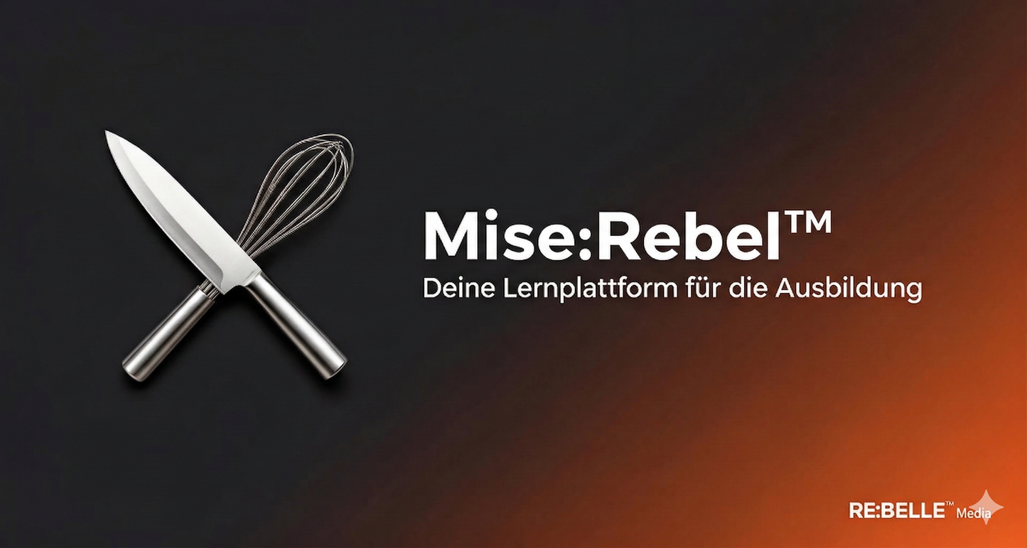 Mise:Rebel™ – Dein digitales Berichtsheft & Prüfungssystem    Du schiebst dein Berichtsheft. Die Prüfung kommt näher.  Mise:Rebel™ bringt Struktur rein – sofort, digital, überall.