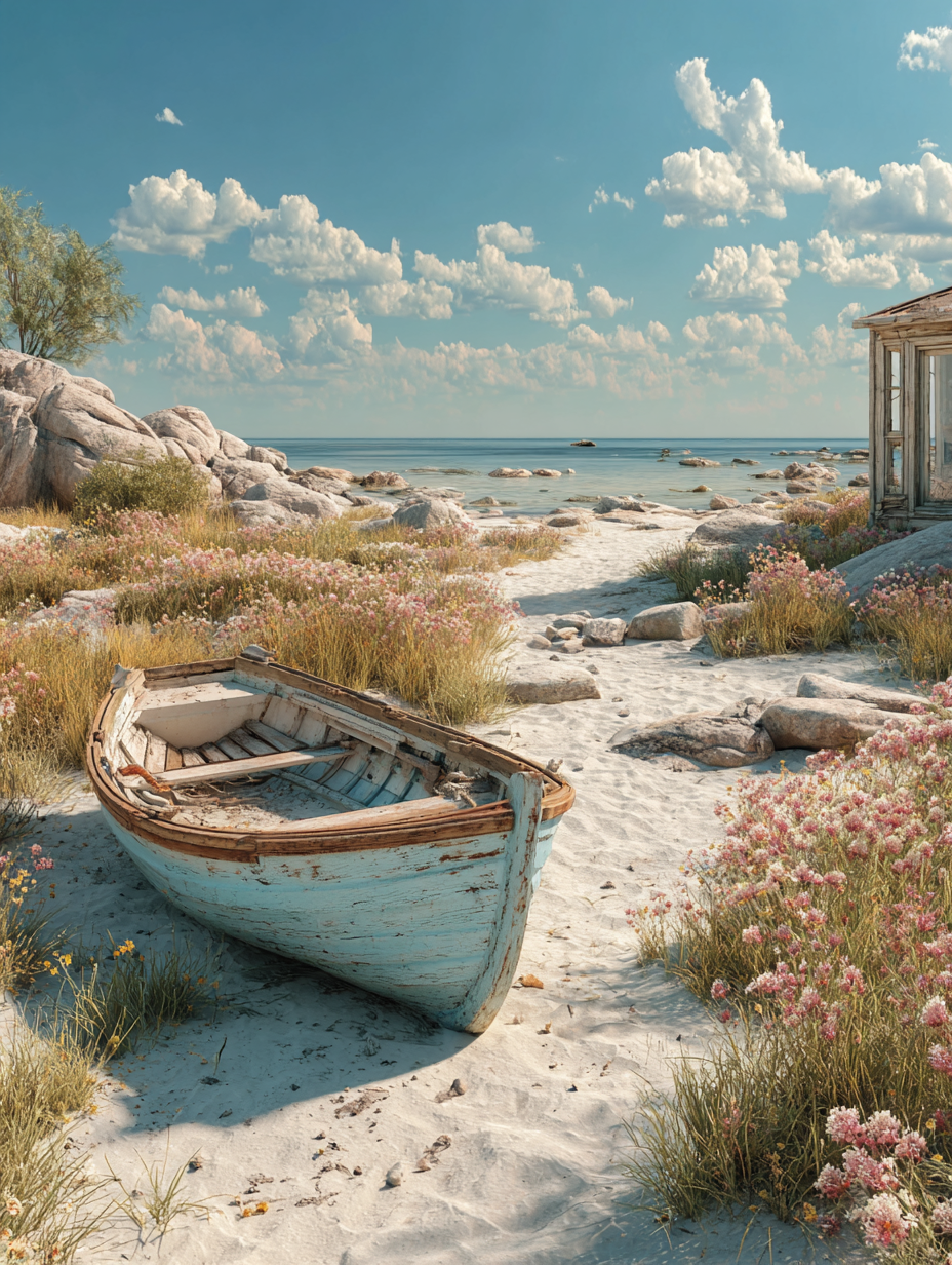 Kleiner Strand. Große Erinnerung. A2 Poster Download