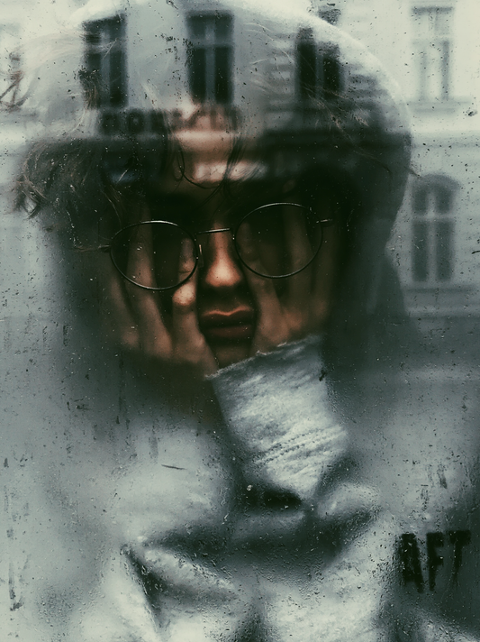 Lost Behind Rain – Dark Editorial Digital Poster