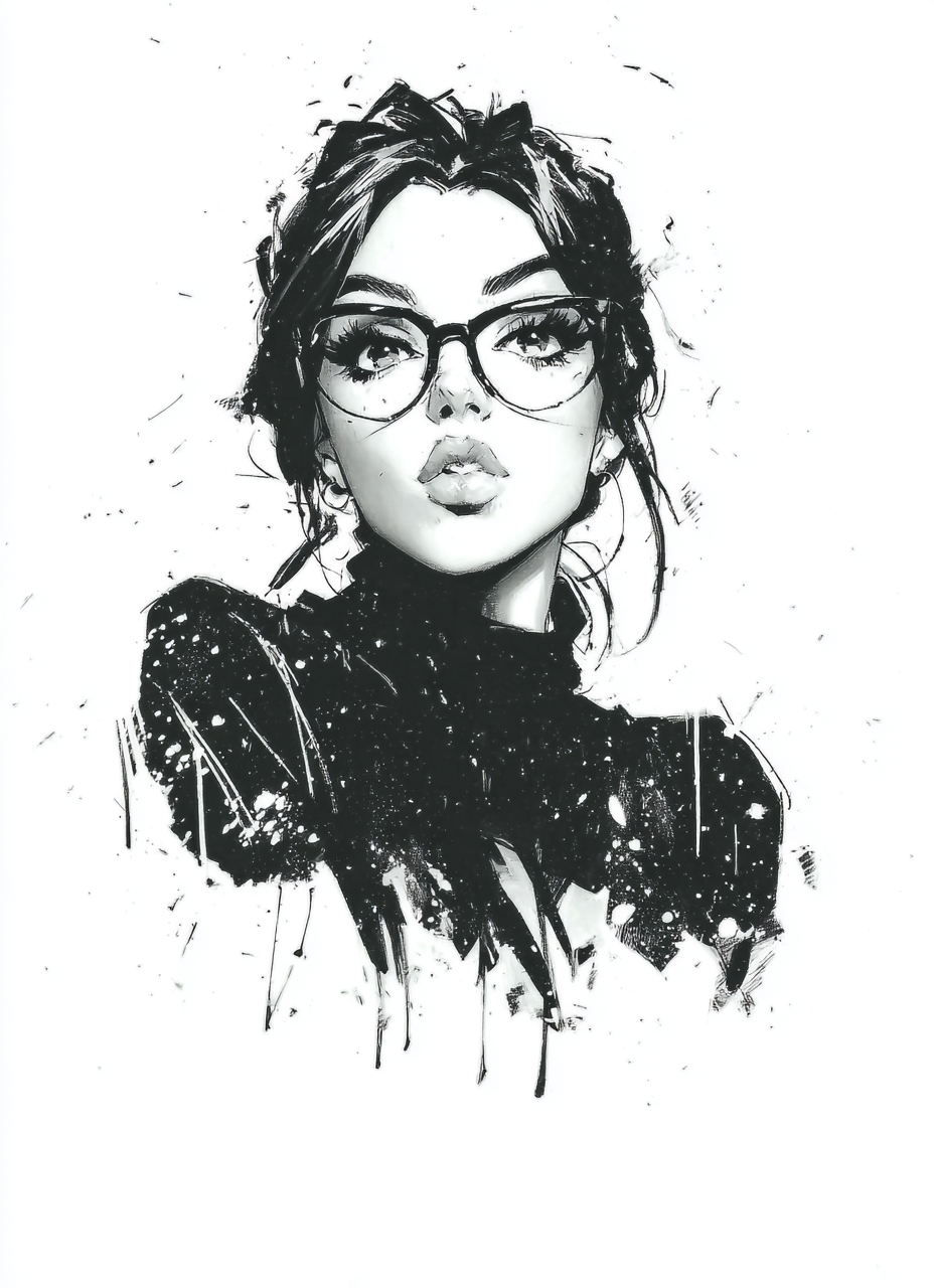 Ink Muse Collection – Printable Wall Art A2 Vier Gesichter. Vier Haltungen. Zwischen Tusche, Blicken und stiller Rebellion entsteht eine Serie, die weniger dekoriert als definiert.