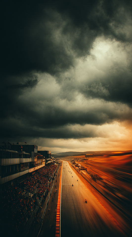 BEFORE THE ROAR™ – Cinematic Motorsport Poster als digitale Wandkunst A2