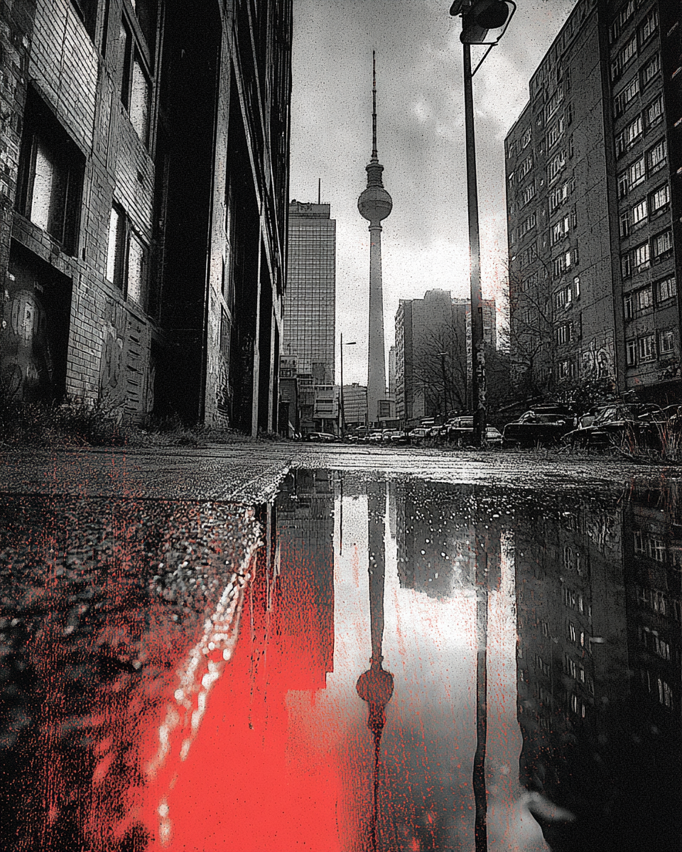 Berlin Noir Skyline Poster Download – Urbane Wandkunst