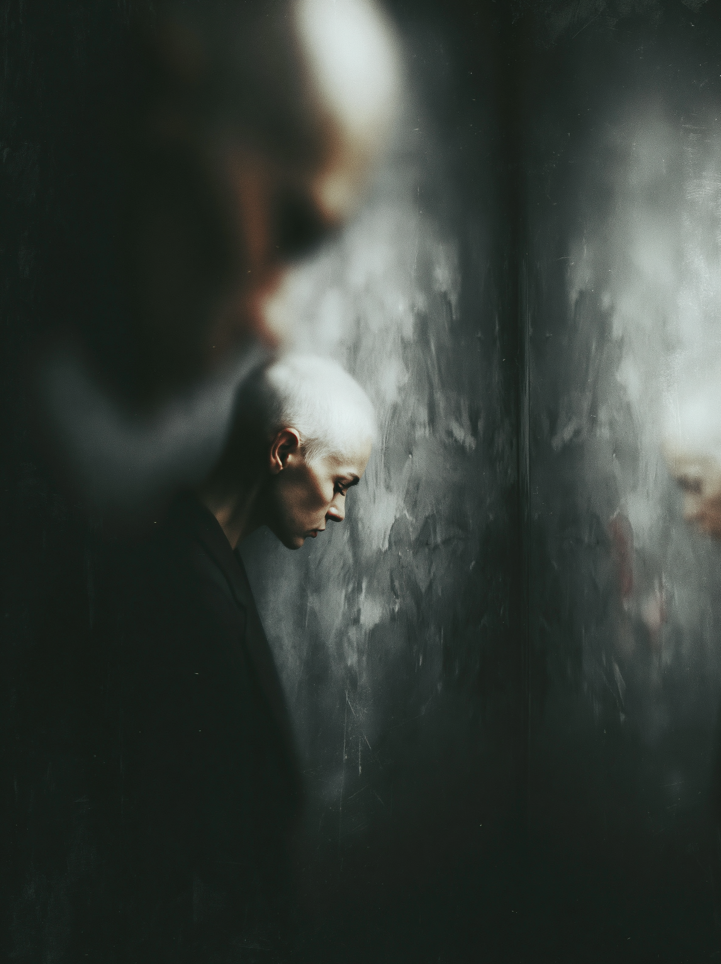 The Quiet Wall – Dark Editorial Digital Poster