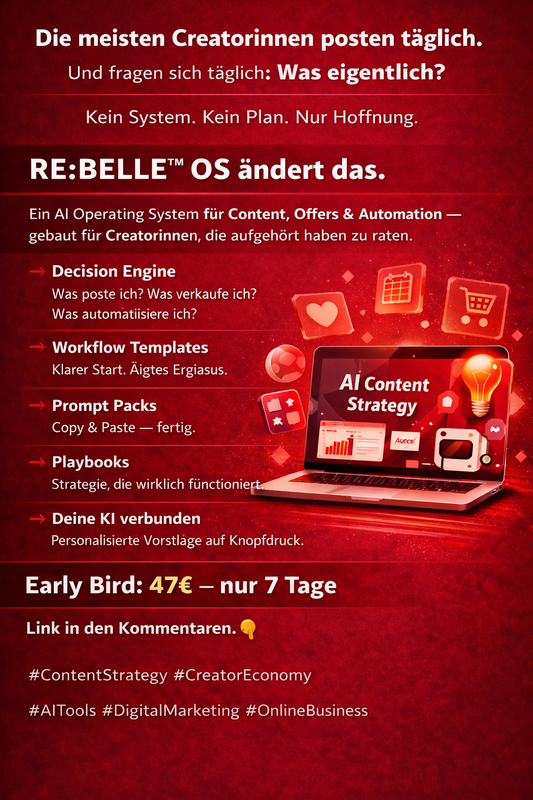 RE:BELLE™ OS — Das AI Operating System für Creatorinnen Early Bird: 47€