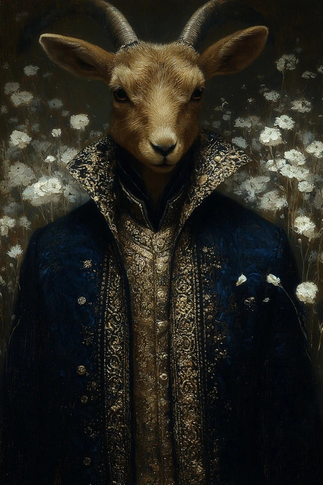Midnight House of Gold – Printable Art Set Eine Serie für Räume, die nicht heller werden wollen. Sondern tiefer. Midnight House of Gold bringt Nachtblau, altes Gold, stille Figuren und dunkle Schönheit an die Wand – als digital poster set.