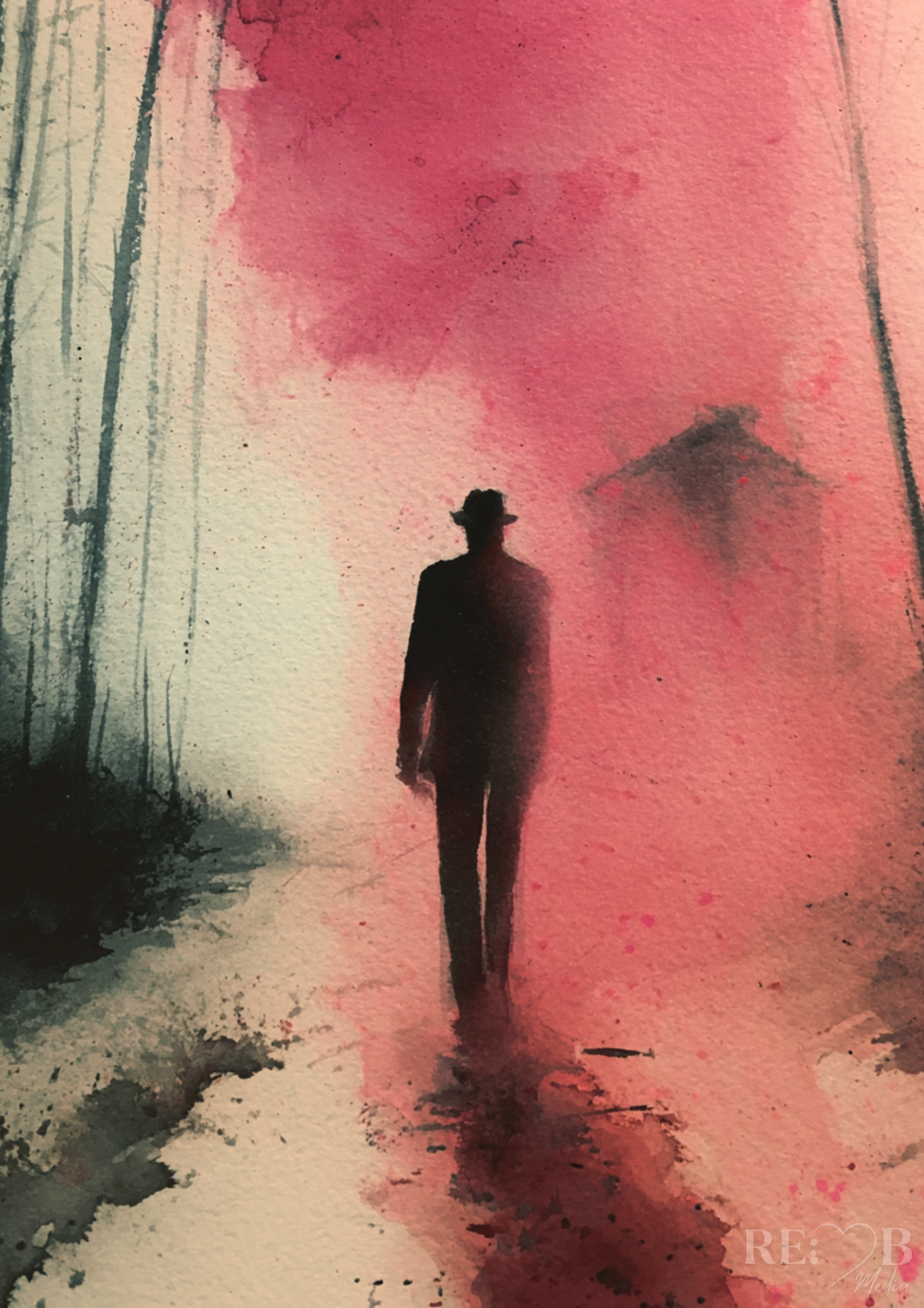 Fading Mind – Aquarell Poster A2 Download | Zwischen Rückzug, Farbe und Identität Er geht. Und irgendetwas bleibt zurück. Ein leiser Moment zwischen Auflösung, Farbe und Gedanken, die keiner sieht.