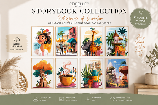 RE:BELLE™ Storybook Collection – Whimsical Printable Poster Bundle for Curious Minds