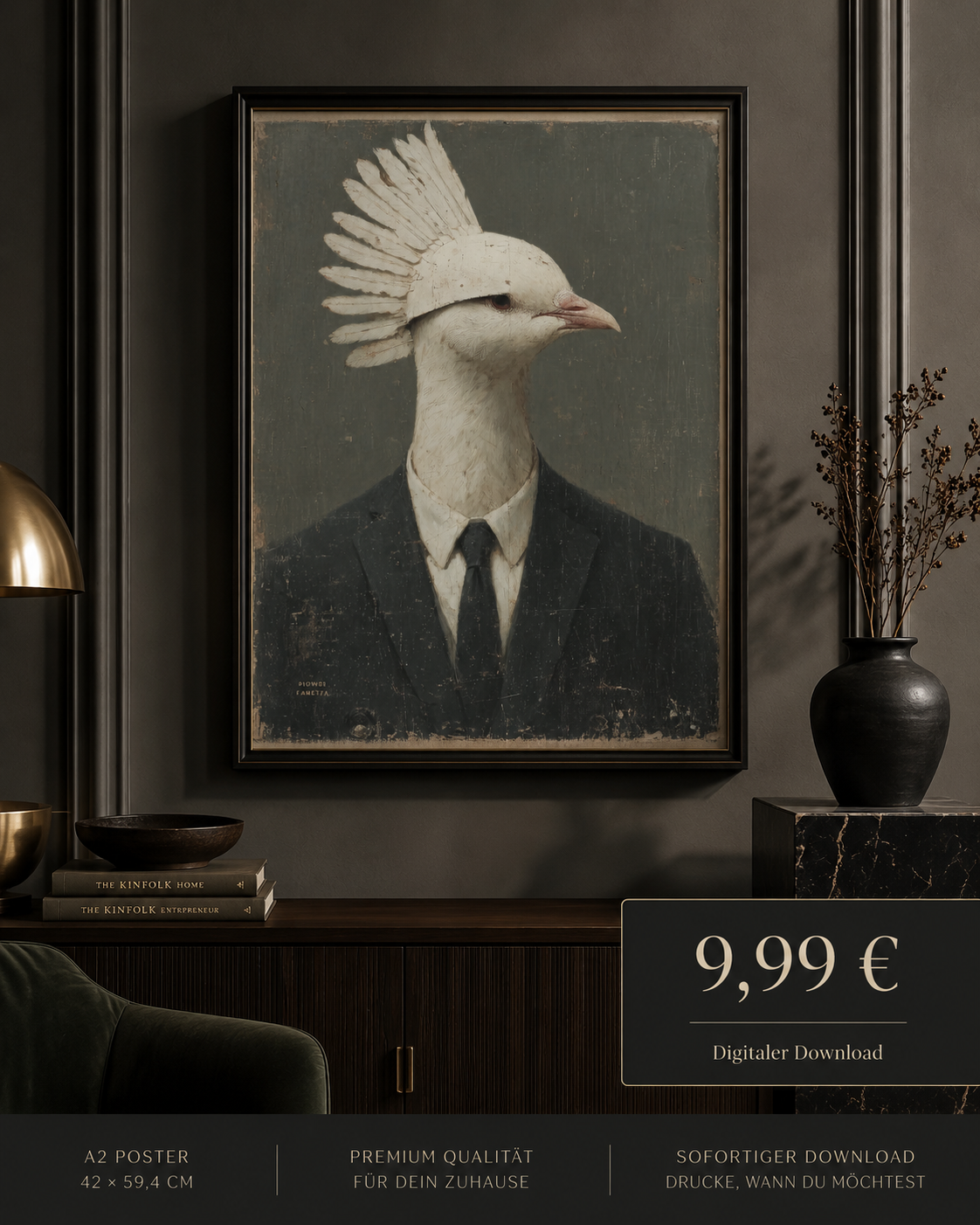 Der Vogel im Anzug – A2 Poster Download