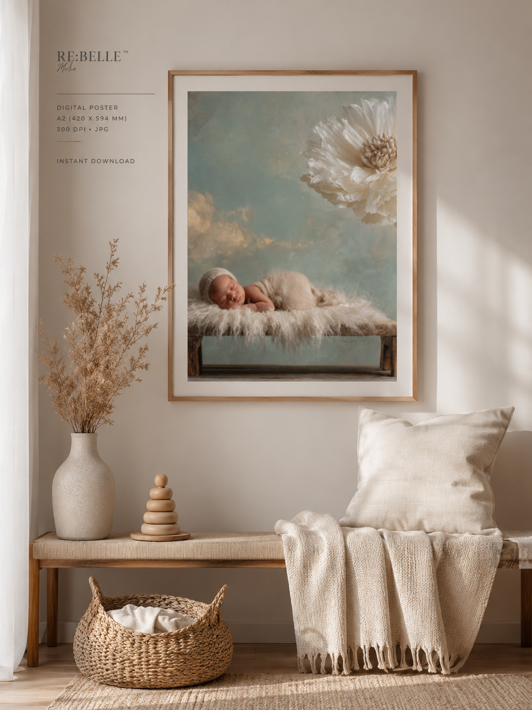 Still Before Becoming – Fine Art Baby Poster in Pastell | Printable Wall Art A2 Manche Bilder dekorieren keinen Raum. Sie beruhigen ihn. 🖤