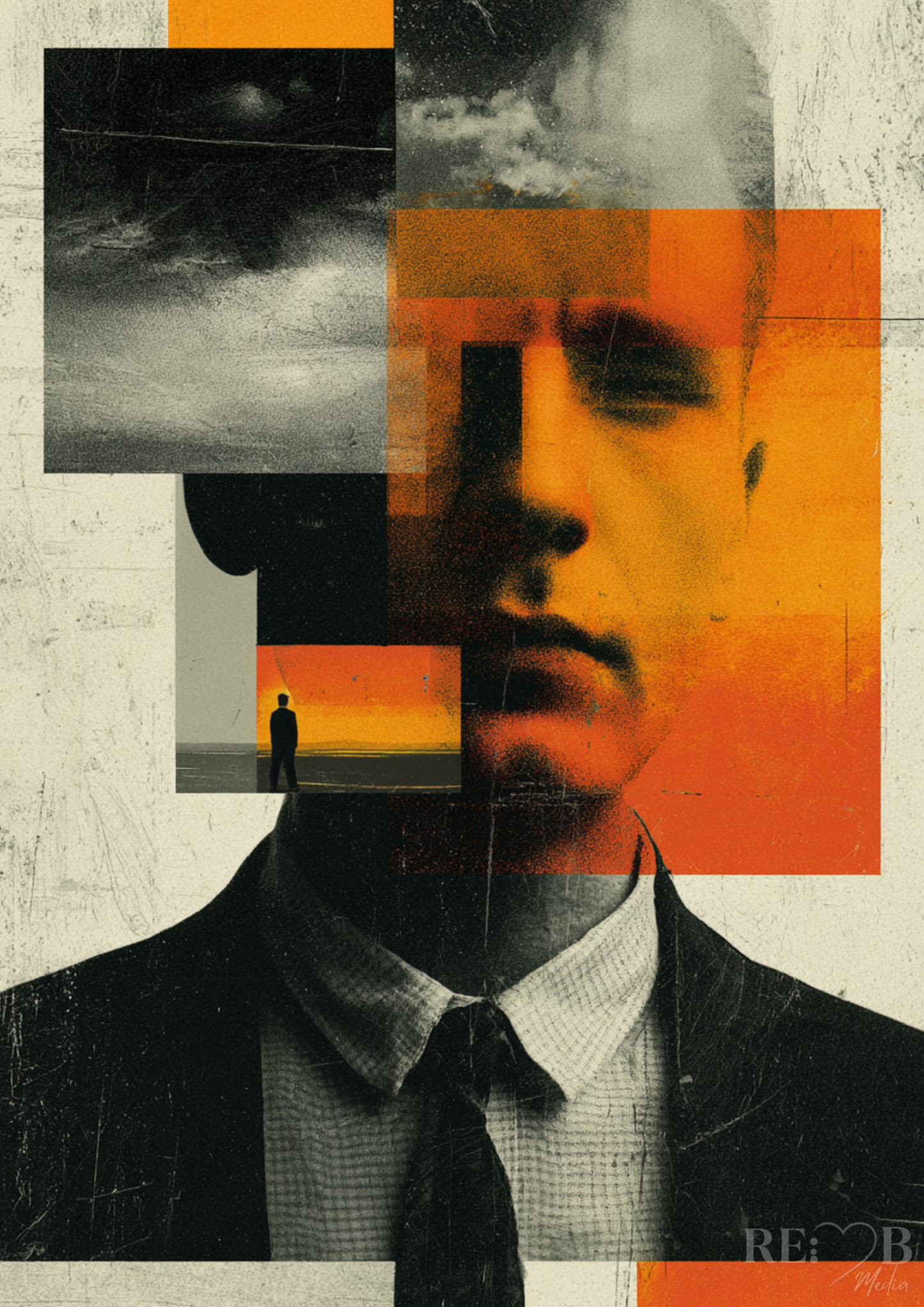 Fragmented Identity – Collage Poster A2 Download | Moderne Wandkunst zwischen Struktur & Gefühl  Nicht alles passt zusammen. Und genau darin entsteht Wahrheit. Ein visuelles Spiel aus Fragmenten, Farbe und Identität – roh, modern, unruhig schön.