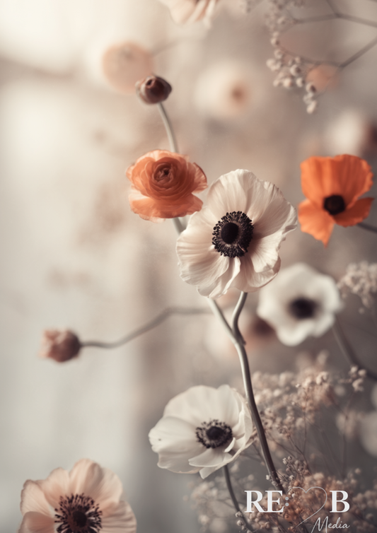 Bundle Dreamy Florals No. 1-19 – Digitaler Fine Art Download A2 | RE:BELLE™   aufeinander abgestimmte Blumen-Prints als Sofort-Download. A2, 300 dpi, druckfertig. Deine Wände als kuratierte Galerie. RE:BELLE™