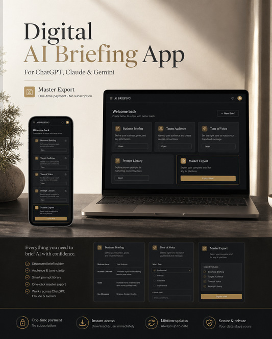 KI-Briefing Paket – Die App, die deiner KI dein Business beibringt