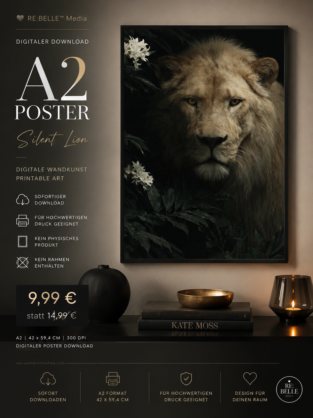 Silent Lion – Digitales A2 Poster