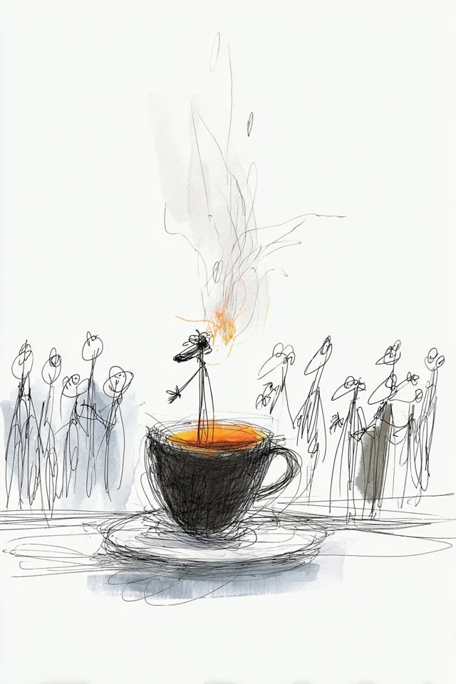 Hot Cup Witnesses – Scribble Art Printable Poster