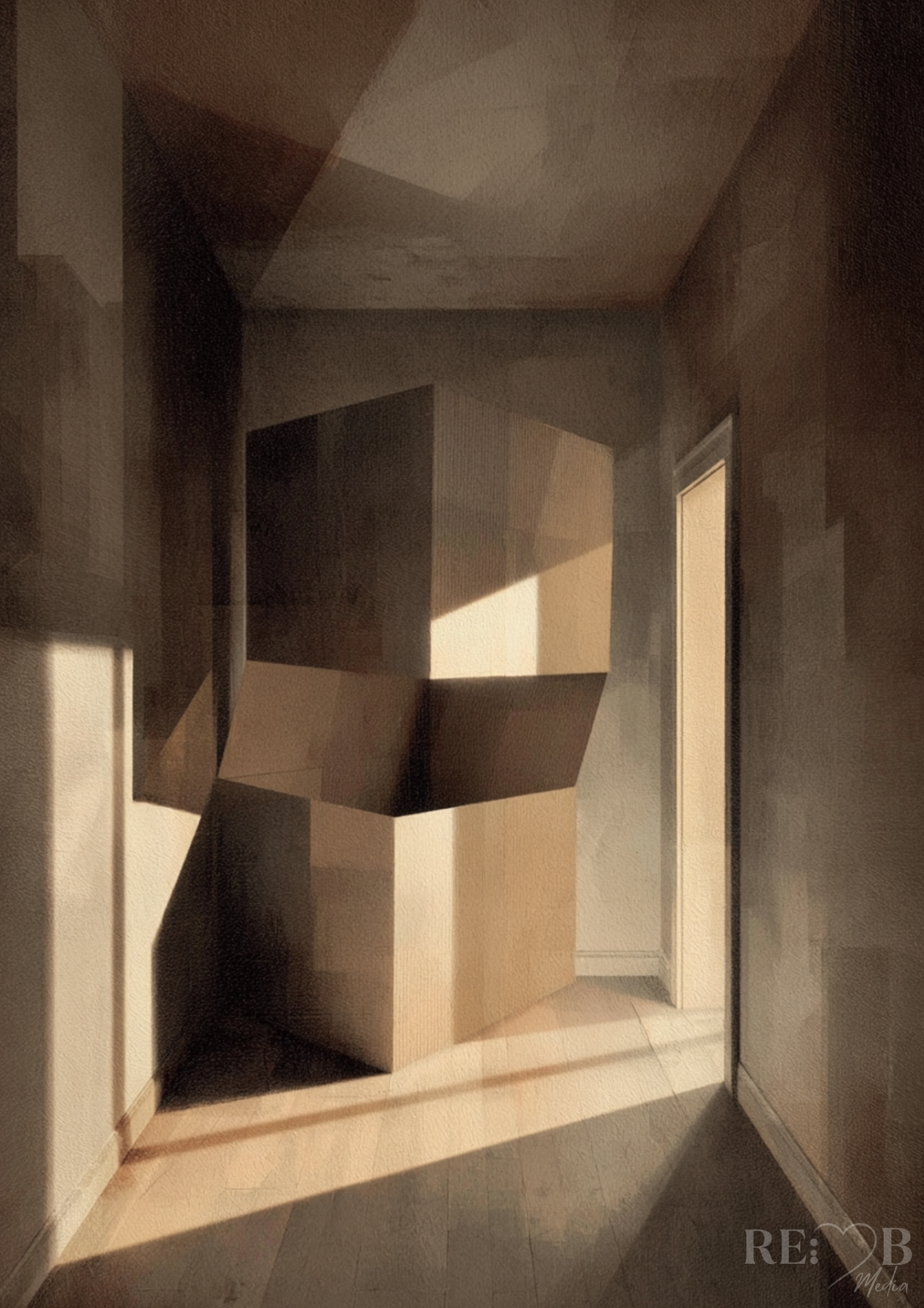 RAUM IN DIR – Architektonische Stille als 4er Poster Bundle | A2 Download Vier Bilder, die nicht schreien. Sie ziehen dich rein. Schicht für Schicht. Minimalismus, der nicht leer ist – sondern bewusst.