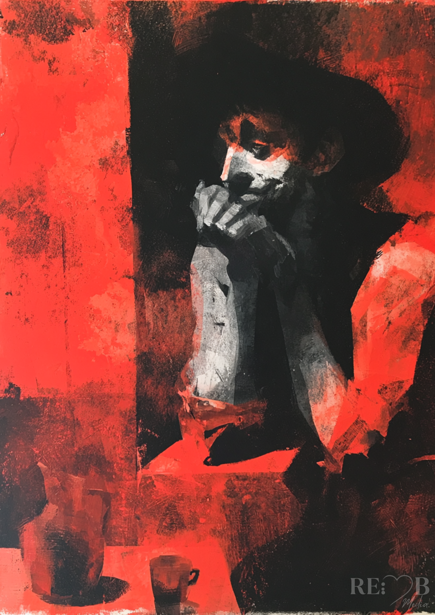 Silent Tension – 4er Poster Bundle | Expressionistische Kunst A2 Download Vier Motive. Vier Zustände. Zwischen Kontrolle, Druck und leiser Eskalation. Für Räume, die mehr fühlen sollen als sie zeigen.