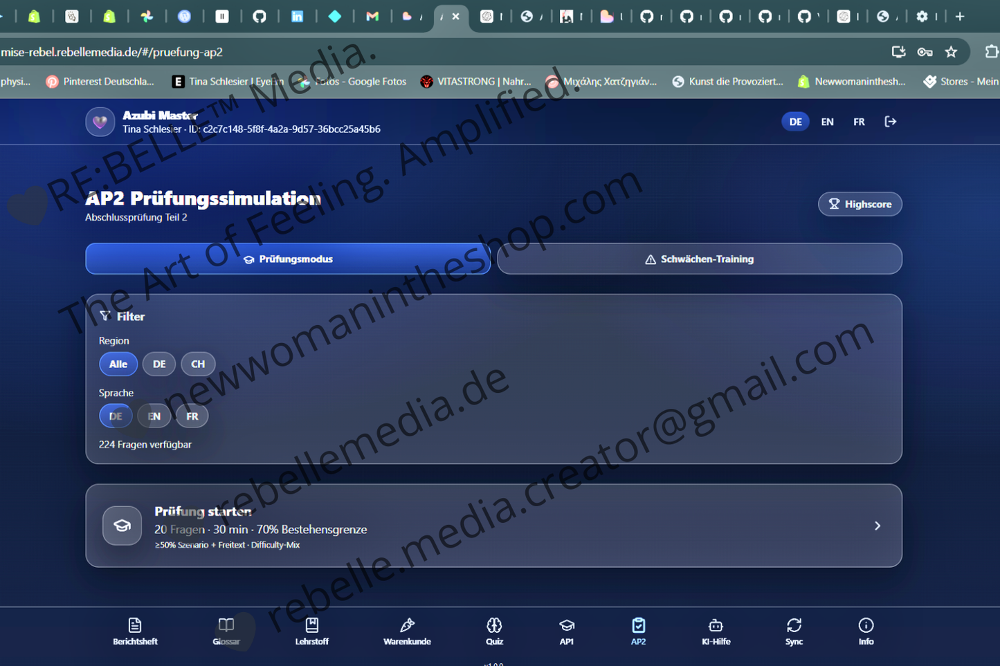 MiseRebel · Azubi Master – Offline-Paket Berichtsheft + AP1/AP2 Training + Ausbilder-Dashboard