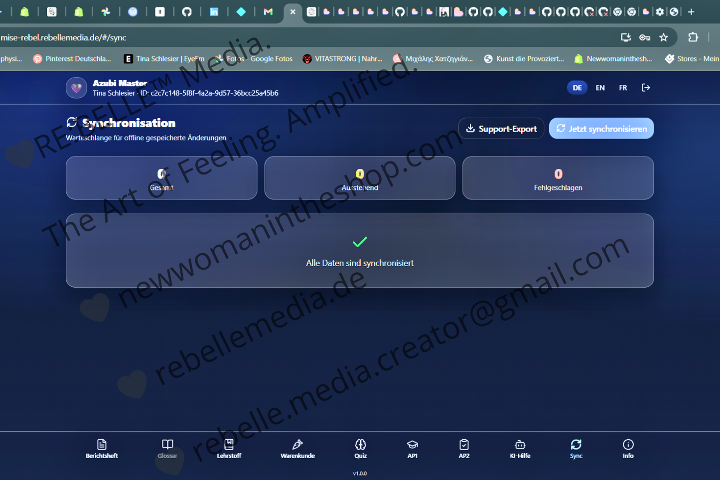 MiseRebel · Azubi Master – Offline-Paket Berichtsheft + AP1/AP2 Training + Ausbilder-Dashboard