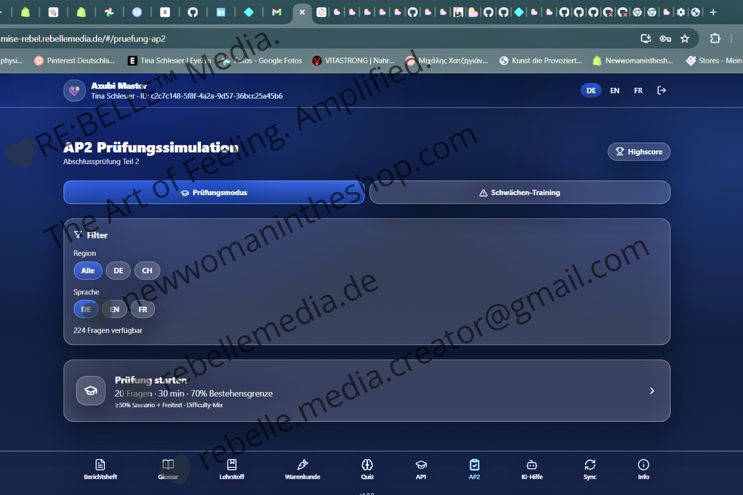 MiseRebel · Azubi Master – Offline-Paket Berichtsheft + AP1/AP2 Training + Ausbilder-Dashboard
