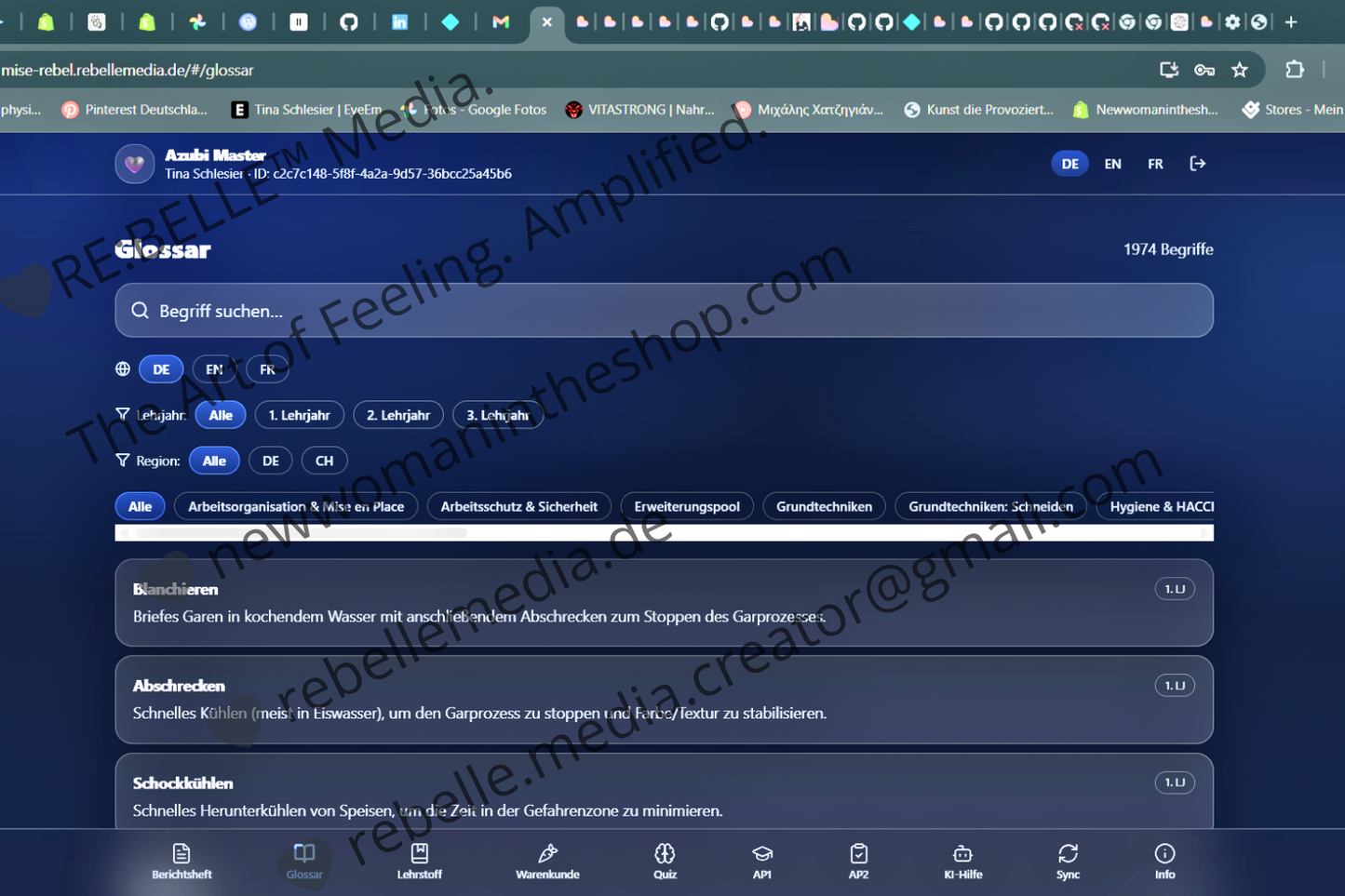 MiseRebel · Azubi Master – Offline-Paket Berichtsheft + AP1/AP2 Training + Ausbilder-Dashboard
