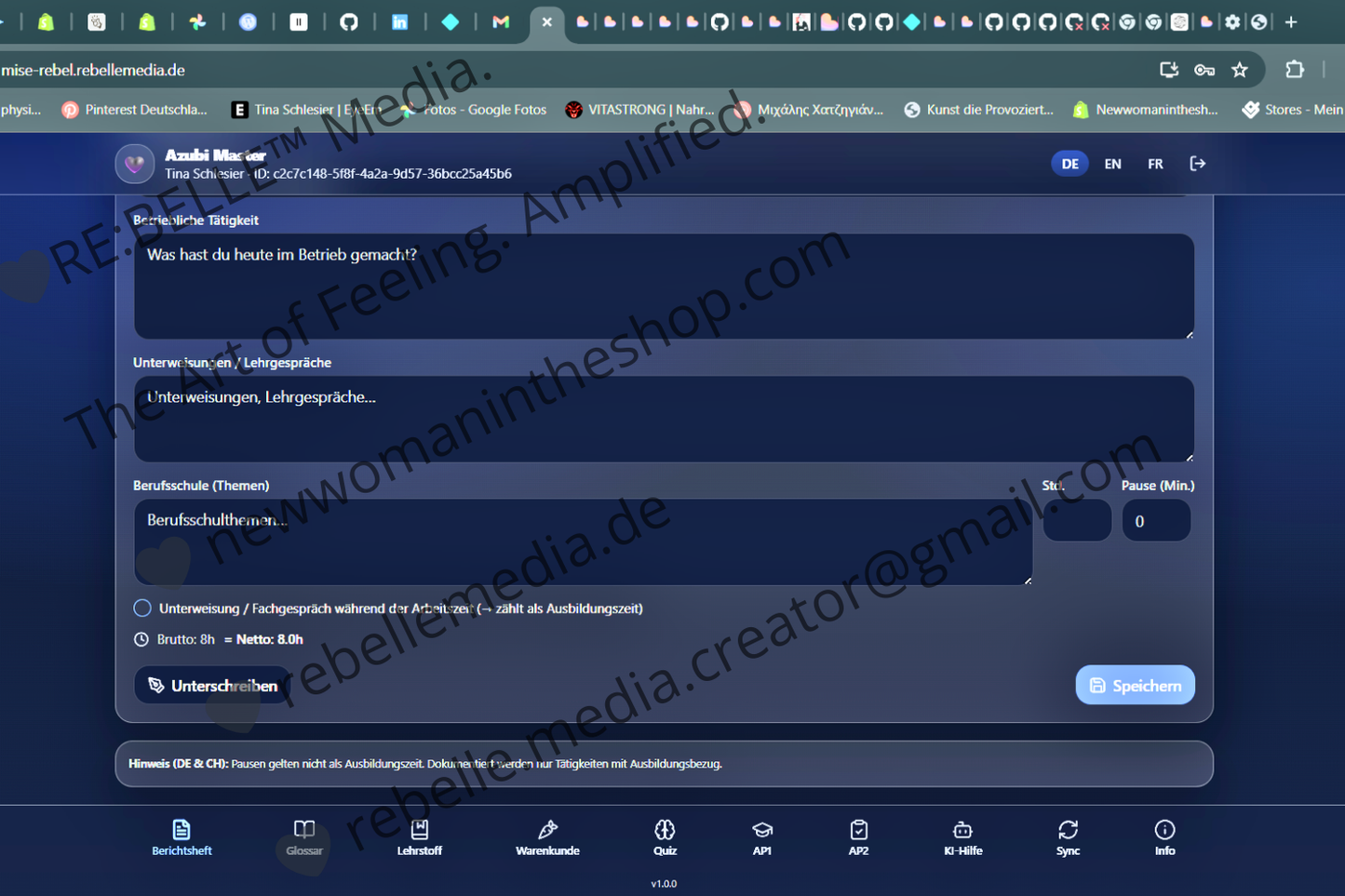 MiseRebel · Azubi Master – Offline-Paket Berichtsheft + AP1/AP2 Training + Ausbilder-Dashboard
