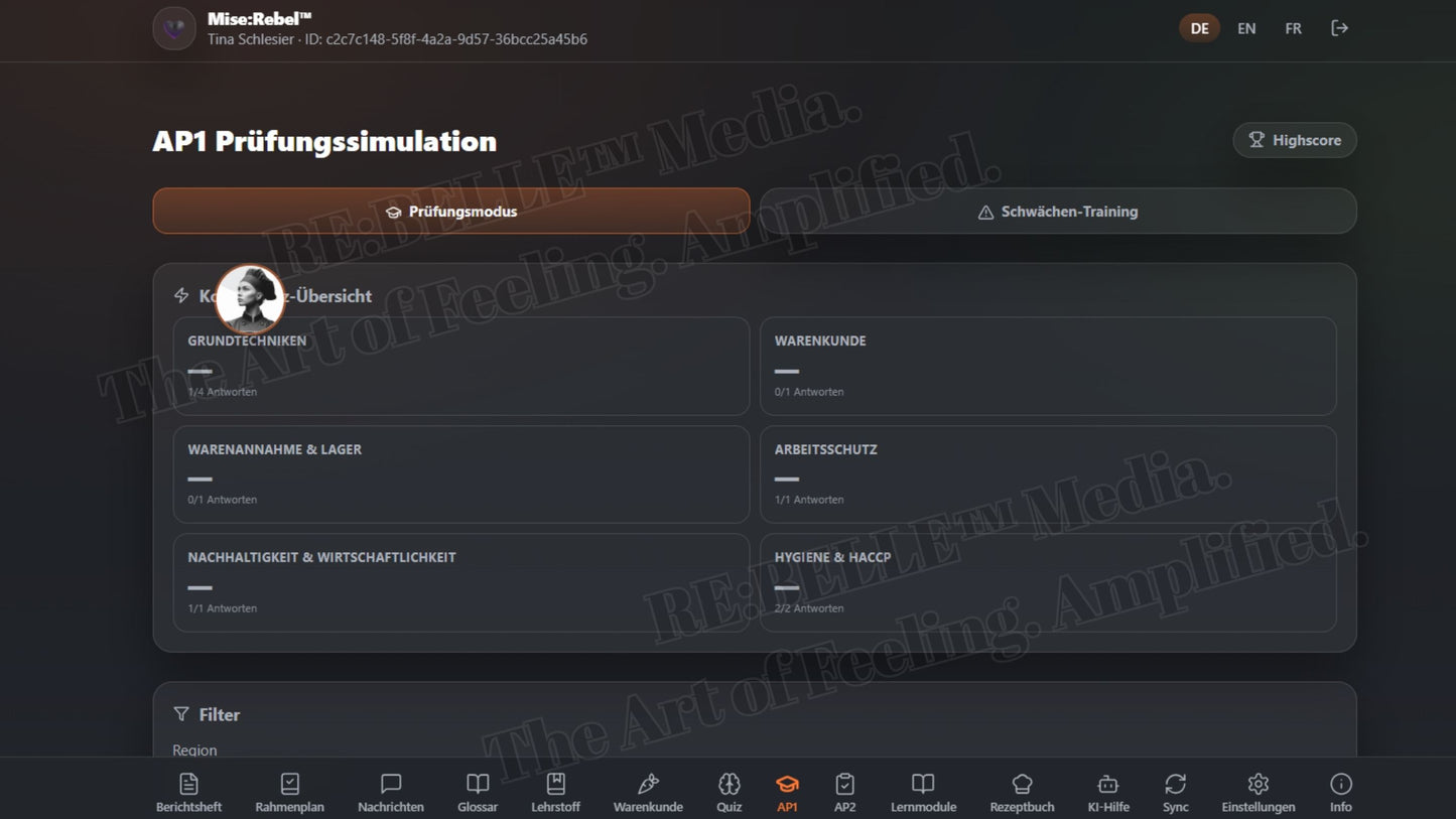 Mise:Rebel™ – Dein digitales Berichtsheft & Prüfungssystem    Du schiebst dein Berichtsheft. Die Prüfung kommt näher.  Mise:Rebel™ bringt Struktur rein – sofort, digital, überall.