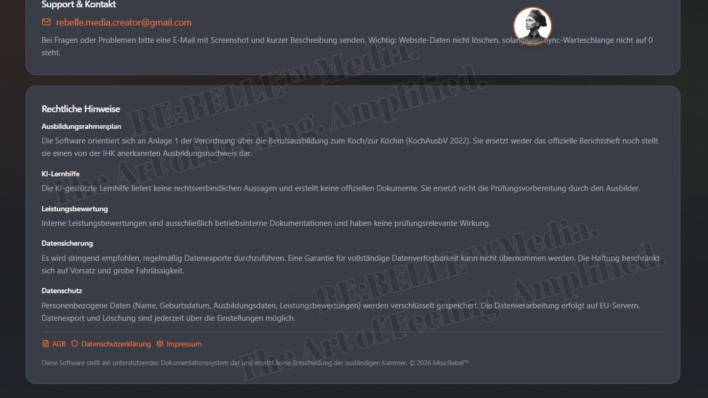 Mise:Rebel™ – Dein digitales Berichtsheft & Prüfungssystem    Du schiebst dein Berichtsheft. Die Prüfung kommt näher.  Mise:Rebel™ bringt Struktur rein – sofort, digital, überall.
